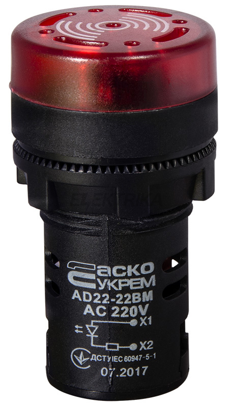 Світлосигнальна арматура АСКО-УКРЕМ AD22-22 BM/r миготливий 220V АC червоний (A0140030159)
