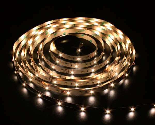 Стрічка світлодіодна LS612/LED-RL 120SMD(3528)/m 9.6W/m 12V 5m-10-3,8mm теплий білий на білому IP22