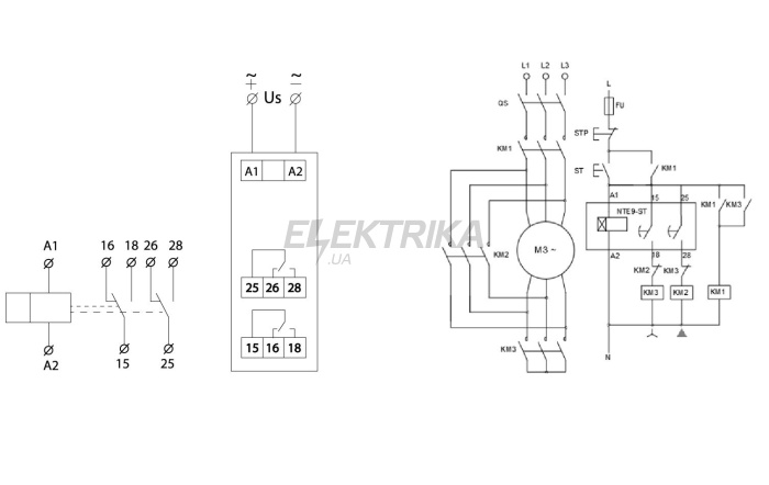 Реле часу зірка/трикутник NTE9-ST AC/DC 12-240V (A0010240010)