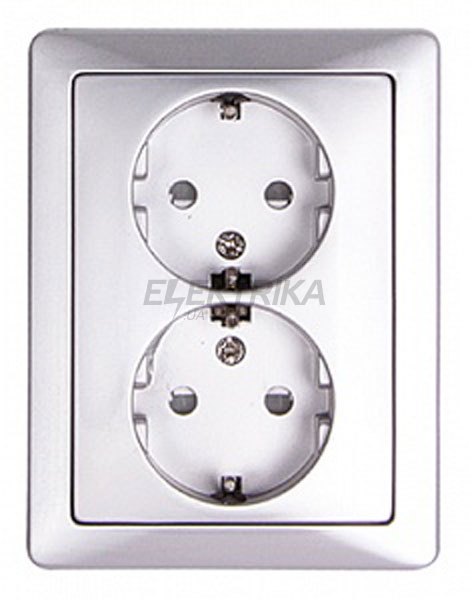 Комплект e.lux.1232L.2gz.aluminium розетки подвійний із з/к SHUKO, "алюміній"