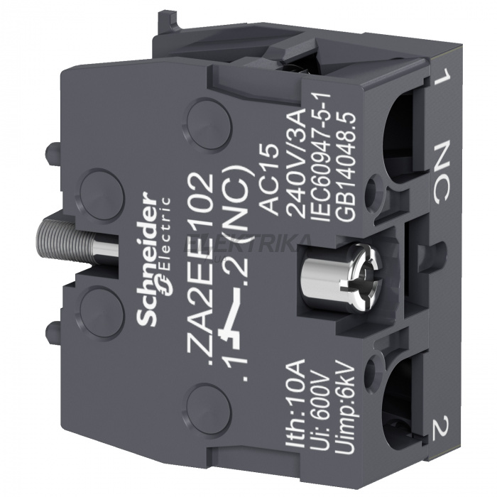Блок контактів Schneider Electric контактНИЙБЛОК, 1НЗ ZA2EE102