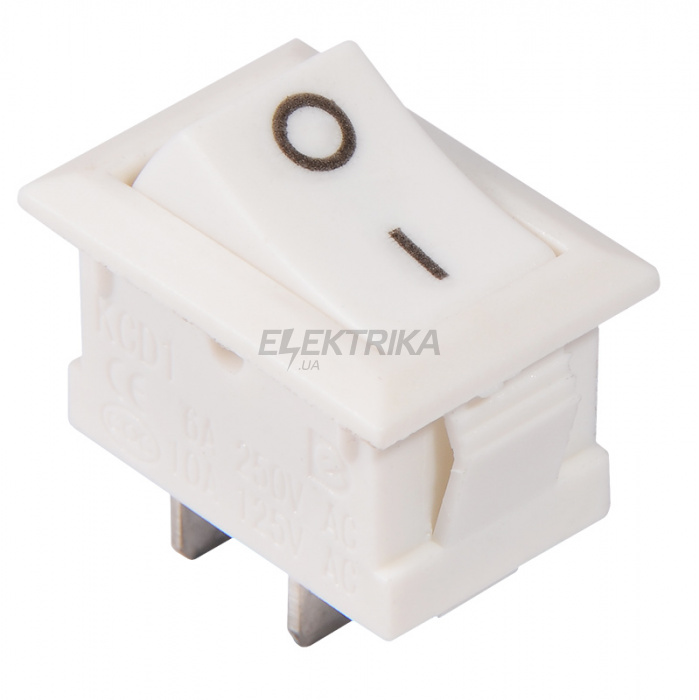 Перемикач одноклавішний АСКО-УКРЕМ KCD1-101 White/White білий (A0140040052)
