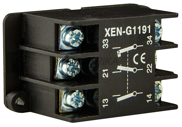 Блок- контакт XEN-G1191 до XAL-B3, 1NO+1NC+1NO (2 швидкості) (A0140050030)