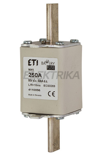 Плавка вставка запобіжник ETI M1 bat 250A/80V DC 004110096