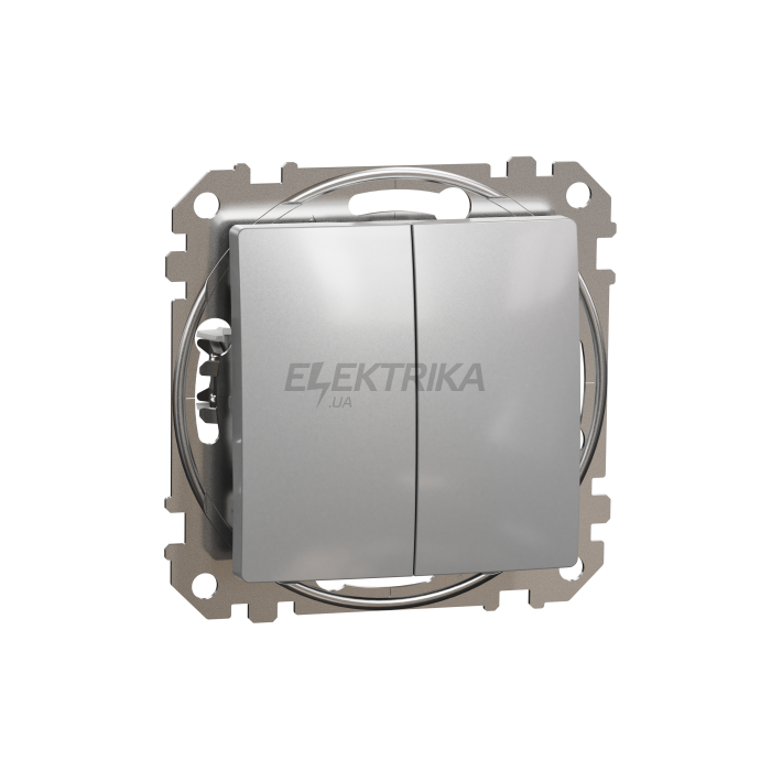 Двоклавішний вимикач Алюміній Sedna Design Schneider Electric SDD113105