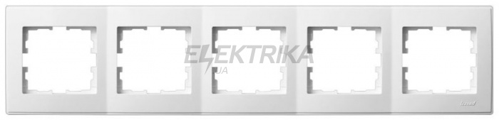 Рамка 5 постів горизонтальна Lezard Lesya б/в білий (705-0200-150)
