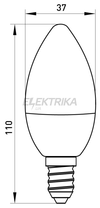 Лампа світлодіодна e.LED.lamp.stand.B35.E14.8.6500, 8Вт, 6500К 110лм/Вт (l0650814)