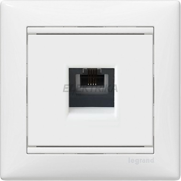Телефонна розетка RJ 11-4-контакта-1-вихід, білий, Valena