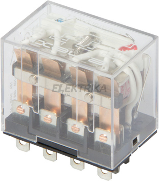 Реле проміжне з LED-індикацією e.control.p1046L, 10А, 230В AC, на 4 групи контактів