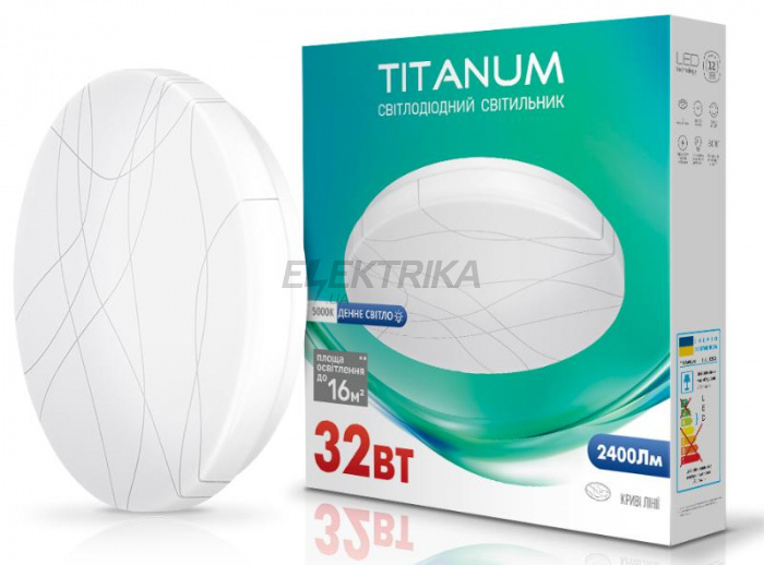 LED світильник настінно-стельовий TITANUM 32W 5000K Криві лінії (TLCL-325CL)