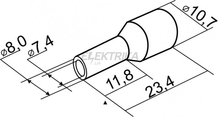Наконечник кабельний трубчастий АСКО-УКРЕМ НТ 25,0-12 (100шт) червоний (A0060010160)