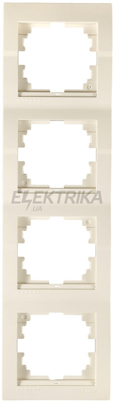 Рамка 4 посту вертикальна Lezard Deriy б/вст крем (702-0300-154)