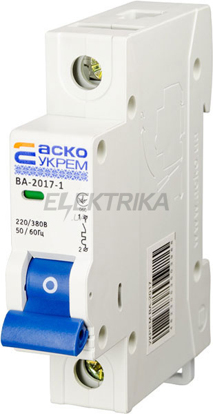 Автоматичний вимикач УкрЕМ ВА-2017 1р 50А АСКО