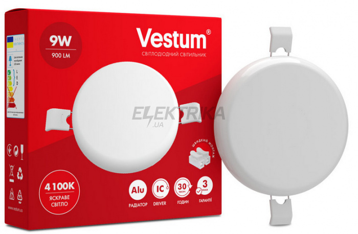 Світильник круглий без рамки Vestum LED 9W 4100K 220V (1-VS-5502)