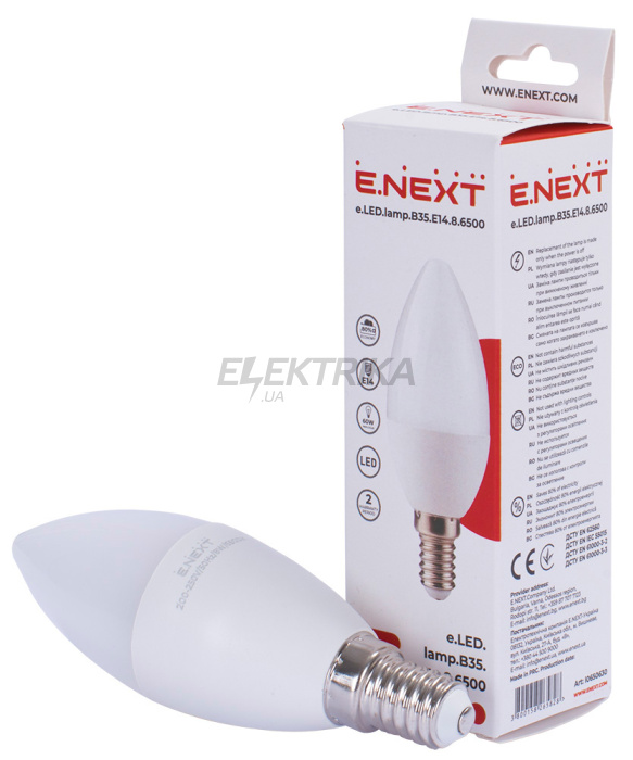 Лампа світлодіодна e.LED.lamp.B35.E14.8.6500 (l0650630)