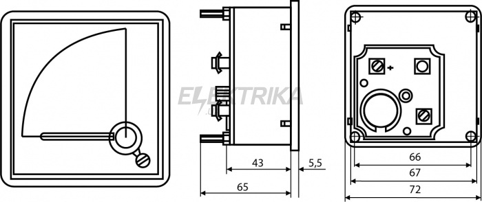 Вольтметр АСКО-УКРЕМ AС 500В 72х72 (A-72-6) (A0190010066)