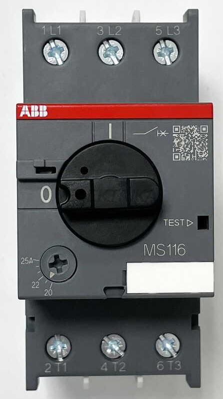Автомат захисту двигуна ABB MS116-25 (20А-25A) (1SAM250000R1014)