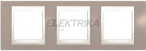 Рамка 3-х постова горизонтальна MGU6.006.574, коричневий бежевий