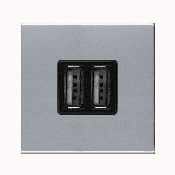 Розетка USB, 1.5А 2 мод. Zenit N2285 PL, срібло