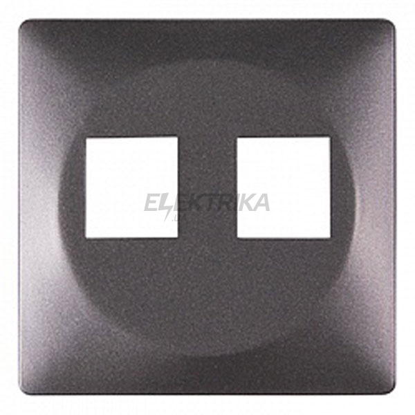 Панель e.lux.16121L.pn.anthracite для подвійної розетки під Jack RJ12 або RJ45, "антрацит"
