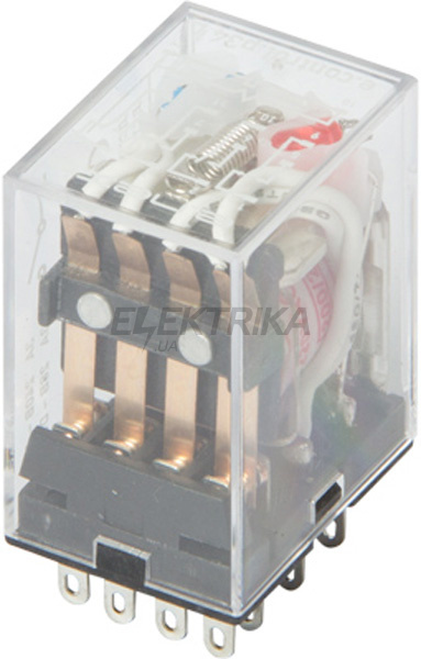 Реле проміжне з LED-індикацією e.control.p346L, 3А, 230В AC, на 4 групи контактів