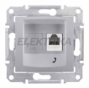 Розетка телефонна RJ11 Schneider Electric Sedna алюміній (SDN4101160)
