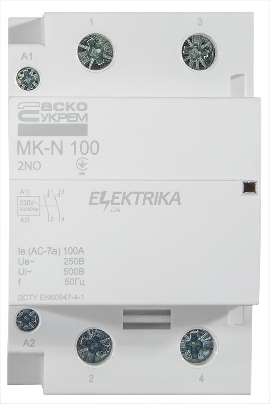 Контактор модульний АСКО-УКРЕМ MK-N 2P 100A 2NO (A0040030038)