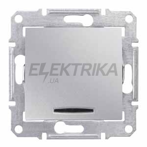 Вимикач 1-клавішний із червоною індикацією Schneider Electric Sedna алюміній (SDN0400360)