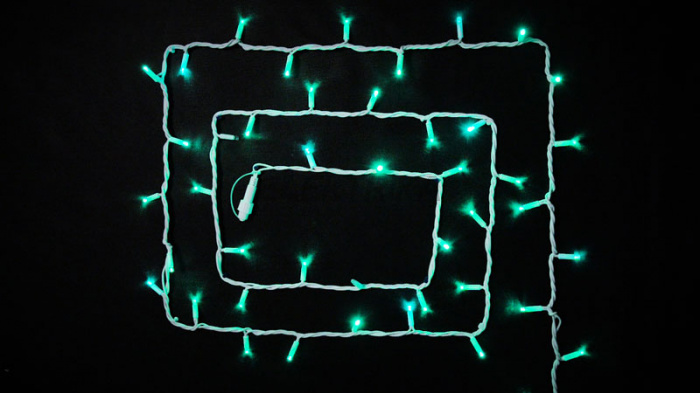 Гірлянда зовнішня DELUX STRING 100LED 10m (2*5m) зелений/білий IP44 EN (90016598)