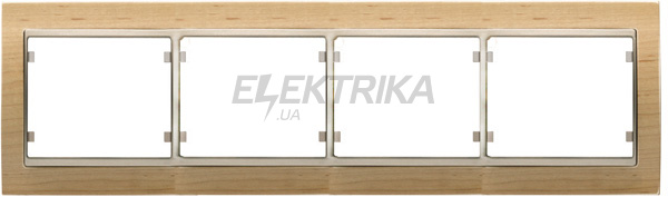 Рамка 4 пост Siemens Mega дуб пласт. вставка бронза (S22504 RAB)
