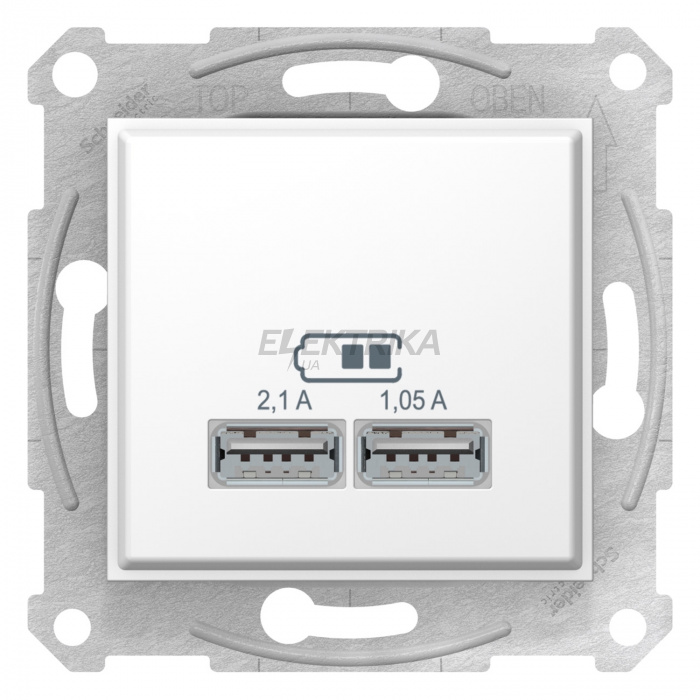 USB-розетка Schneider Electric Sedna - double USB charger 2.1 A - white SDN2710221
