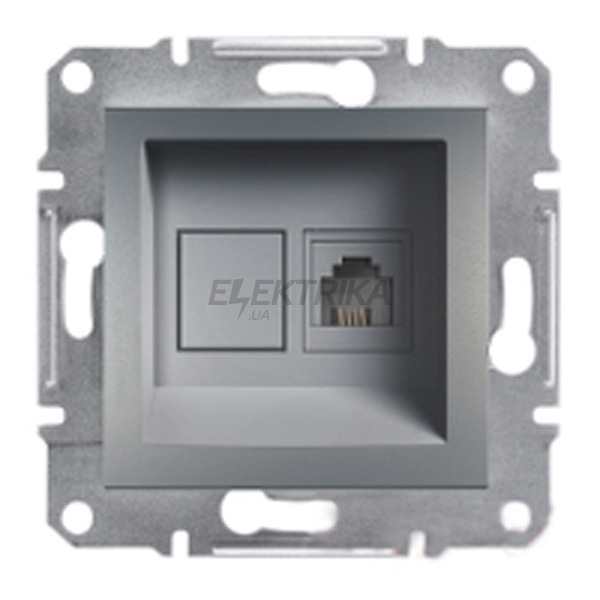 Розетка телефонна RJ11 Schneider Electric Asfora сталь (EPH4100162)