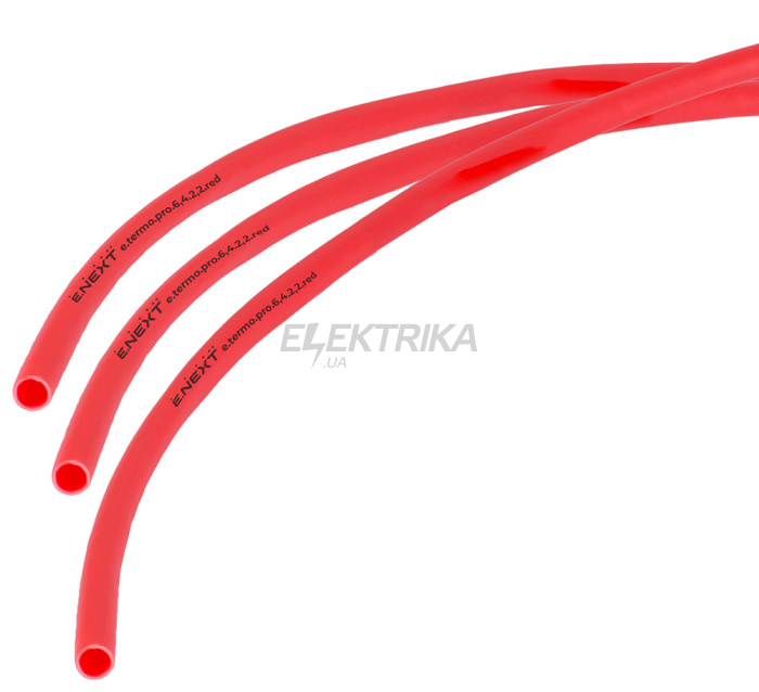 Термоусаджувальна трубка з клейовим шаром e.termo.pro.6,4.2,2.red, 6,4/2,2, 1м, червона (p092017)