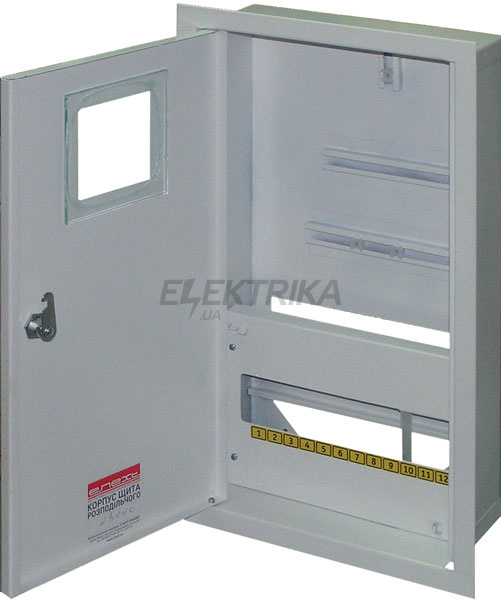 Шафа e.mbox.stand.w.f3.12.z під трифазний лічильник + 12 мод., що вбудовується, із замком