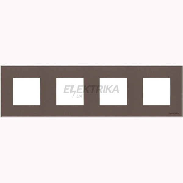Рамка 4-постова Zenit N2274 CC, кавове скло