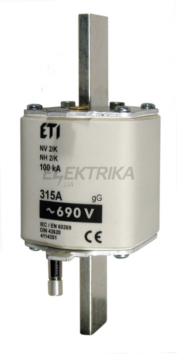 Плавка вставка запобіжник ETI NH2/K gG 160A/690V 004114345