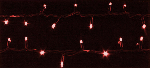 Гірлянда зовнішня String 200LED 10 червоний/чорний IP44