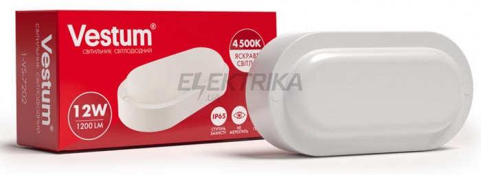 Світильник світлодіодний ЖКГ Vestum LED 12W овал 4500K 220V (1-VS-7202)