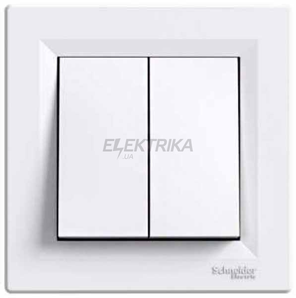 Вимикач кнопковий двоклавішний Schneider Electric Asfora білий (EPH1100121)