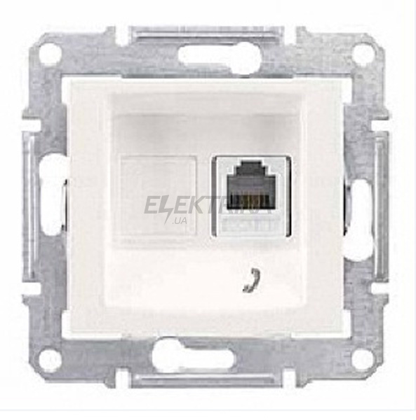 Розетка телефонна RJ11 Schneider Electric Sedna слонова кістка (SDN4101123)