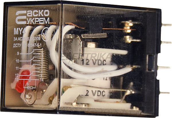 Реле проміжне АСКО-УКРЕМ МY4 (DC 12 V) (A0090010025)