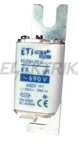 Плавка вставка запобіжник ETI S00UQU/80/160A/690V 004331117