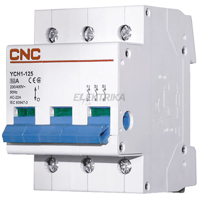 Модульний вимикач навантаження CNC YCH1-125 3Р 63А (Б00029331)