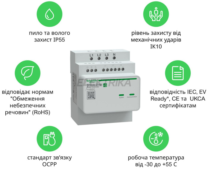 Контролер керування потужністю Schneider Charge 3ф до 50А (EVA2HPC3)