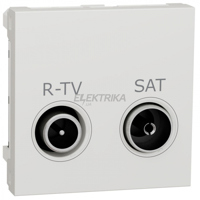 Розетка R-TV SAT кінцева Schneider Unica New 2 модуля білий (NU345518)