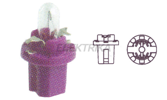 Автомобільна лампа 12В 0,4Вт BAX BX8,5D VIOLET