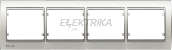 Рамка 4 пост Siemens Mega білий сатиновий (S22004 BS)