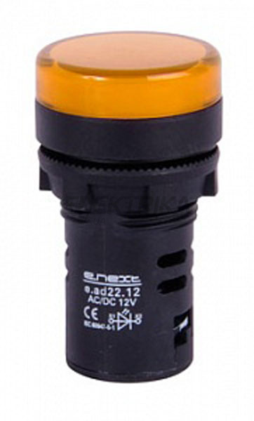 Індикатор світлосигнальний e.ad22.230.yellow Ø22мм 230В АС, жовтий