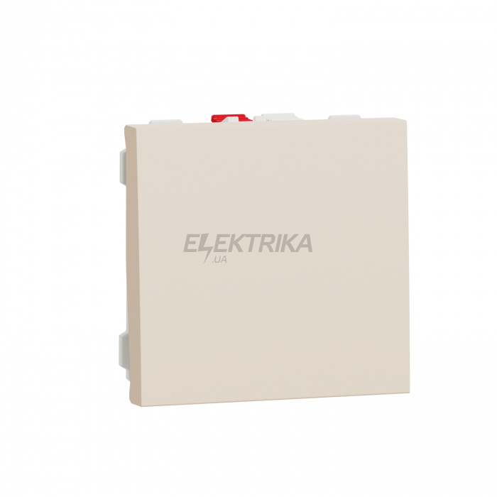 Вимикач Schneider Electric Вимикач 1-клавішний, 10А, 2 модулі бежевий Unica New Studio NU320144