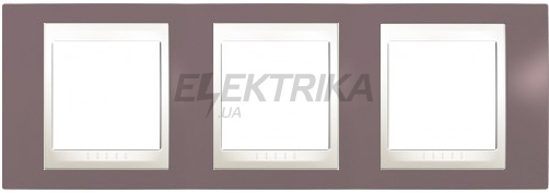 Рамка 3-х постова горизонтальна MGU6.006.576, фіолетовий бежевий
